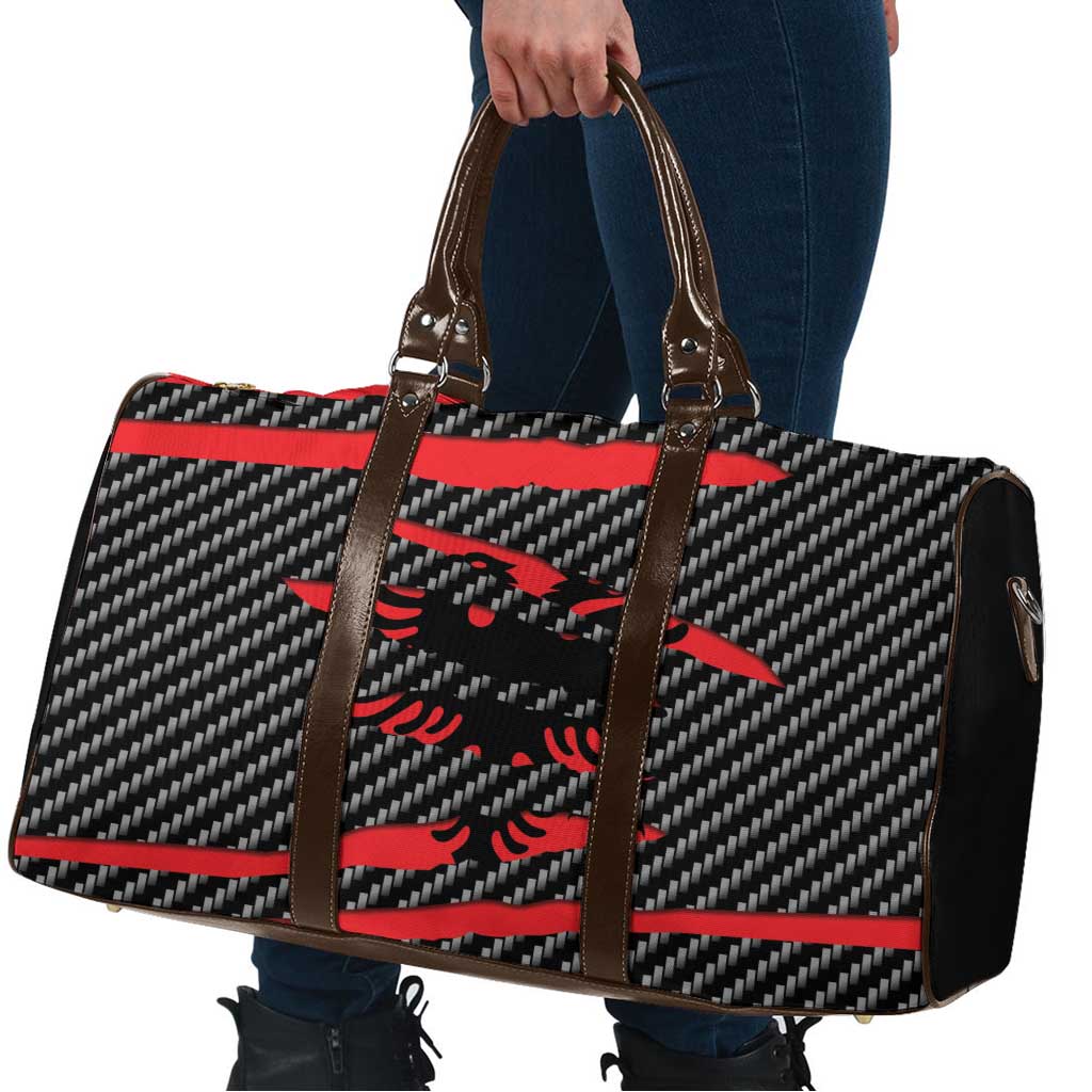 Albania Beast Travel Bag Ripped Flag Graphic - Wonder Print Shop
