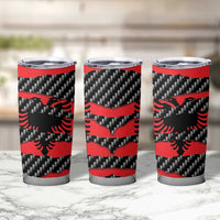 Albania Beast Tumbler Cup Ripped Flag Graphic - Wonder Print Shop