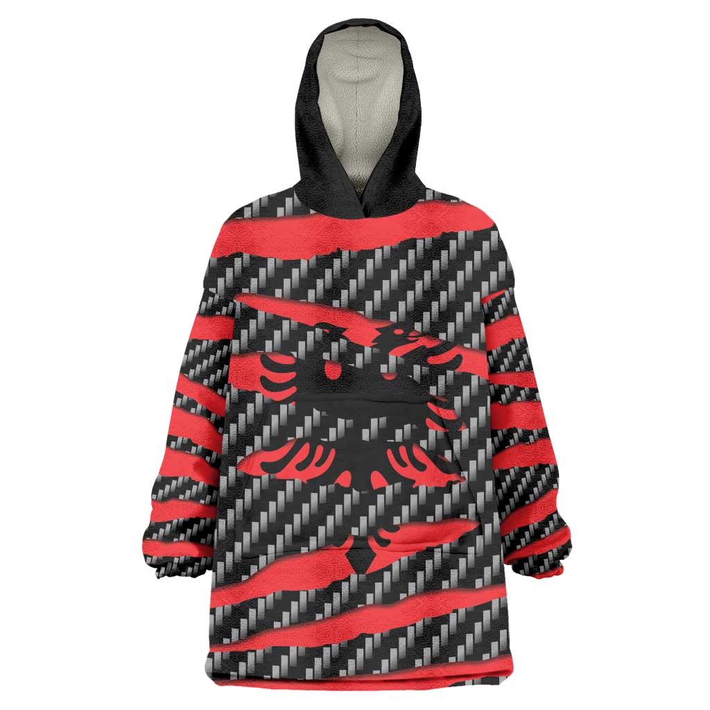 Albania Beast Wearable Blanket Hoodie Ripped Flag Graphic - Wonder Print Shop