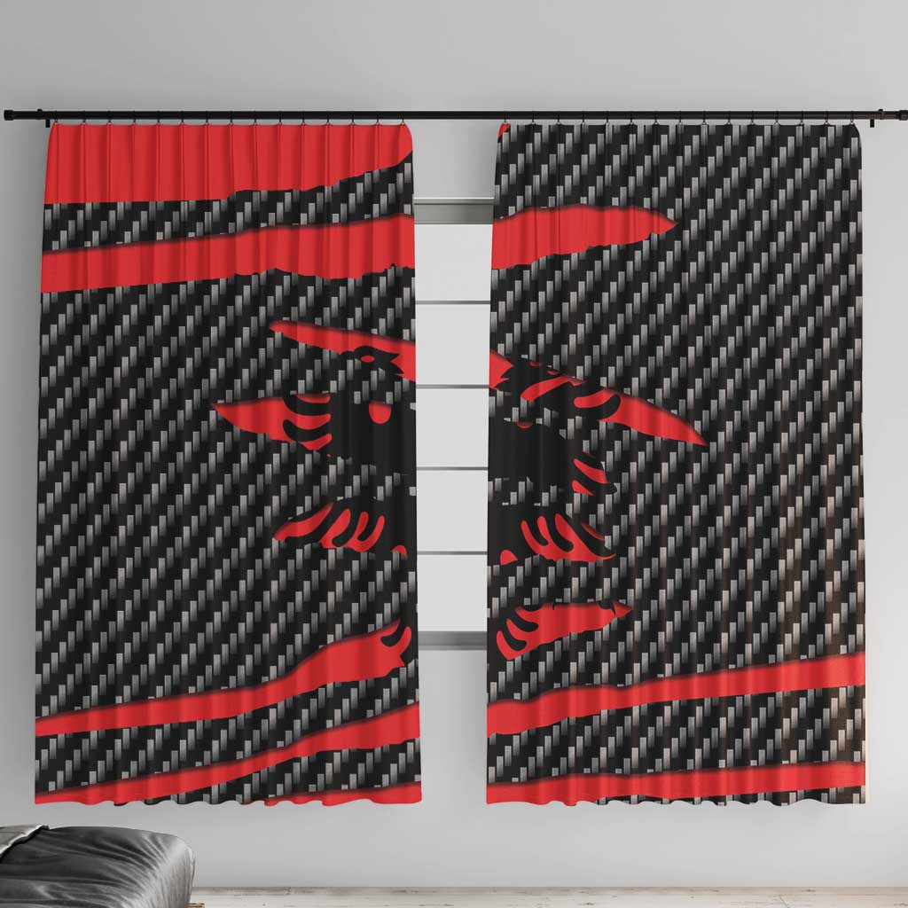 Albania Beast Window Curtain Ripped Flag Graphic - Wonder Print Shop