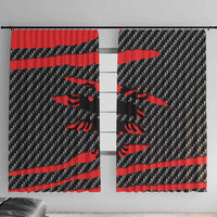 Albania Beast Window Curtain Ripped Flag Graphic - Wonder Print Shop
