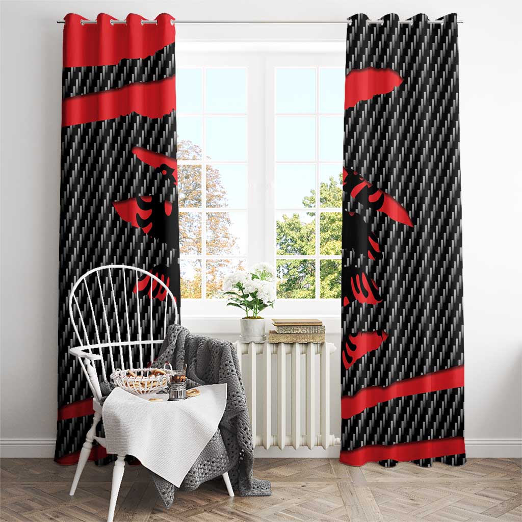 Albania Beast Window Curtain Ripped Flag Graphic - Wonder Print Shop