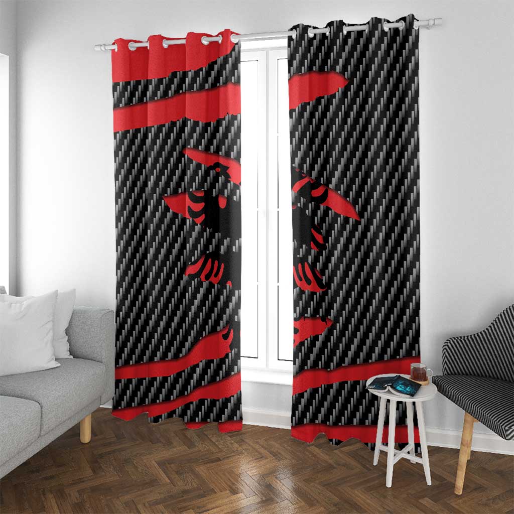 Albania Beast Window Curtain Ripped Flag Graphic - Wonder Print Shop