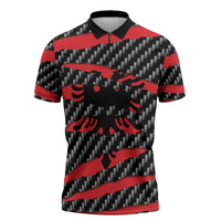 Albania Beast Zipper Polo Shirt Ripped Flag Graphic - Wonder Print Shop