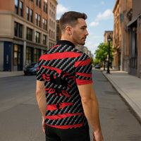 Albania Beast Zipper Polo Shirt Ripped Flag Graphic - Wonder Print Shop