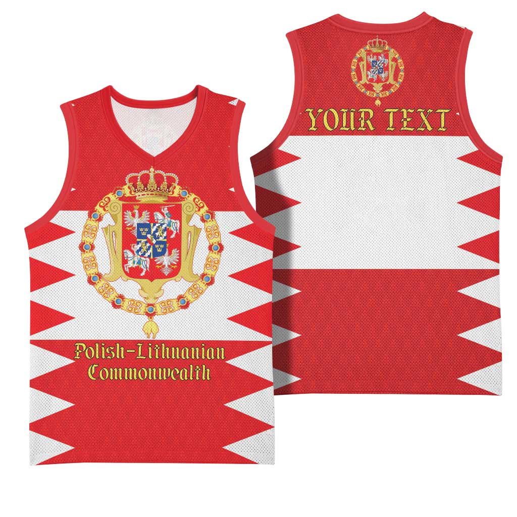 Personalized Polish-Lithuanian Commonwealth Basketball Jersey Royal Coat Of Arms Style