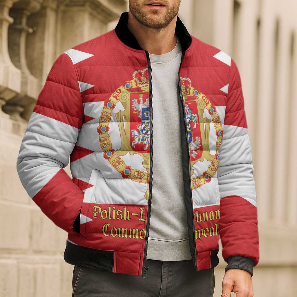 Personalized Polish-Lithuanian Commonwealth Bomber Puffer Jacket Royal Coat Of Arms Style