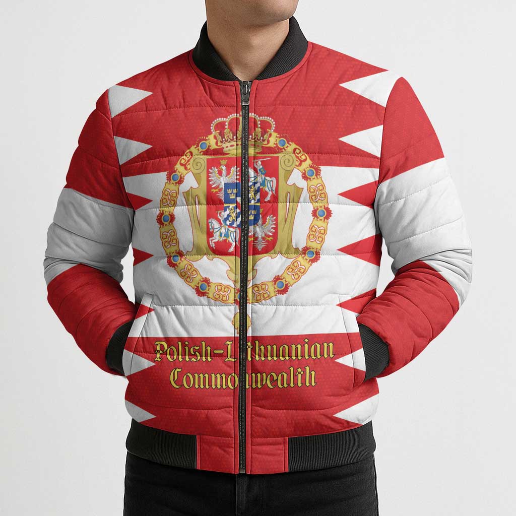 Personalized Polish-Lithuanian Commonwealth Bomber Puffer Jacket Royal Coat Of Arms Style