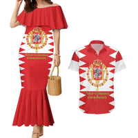 Personalized Polish-Lithuanian Commonwealth Couples Matching Mermaid Dress and Hawaiian Shirt Royal Coat Of Arms Style