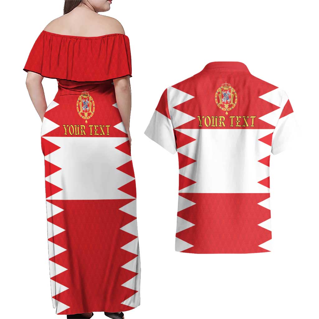 Personalized Polish-Lithuanian Commonwealth Couples Matching Off Shoulder Maxi Dress and Hawaiian Shirt Royal Coat Of Arms Style