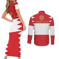 Personalized Polish-Lithuanian Commonwealth Couples Matching Short Sleeve Bodycon Dress and Long Sleeve Button Shirt Royal Coat Of Arms Style