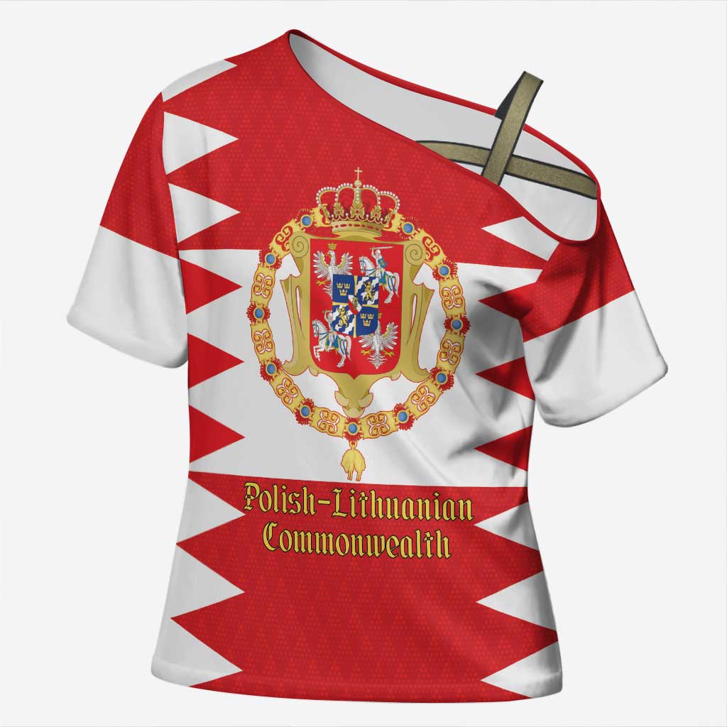 Personalized Polish-Lithuanian Commonwealth Cross Shoulder Shirt Royal Coat Of Arms Style