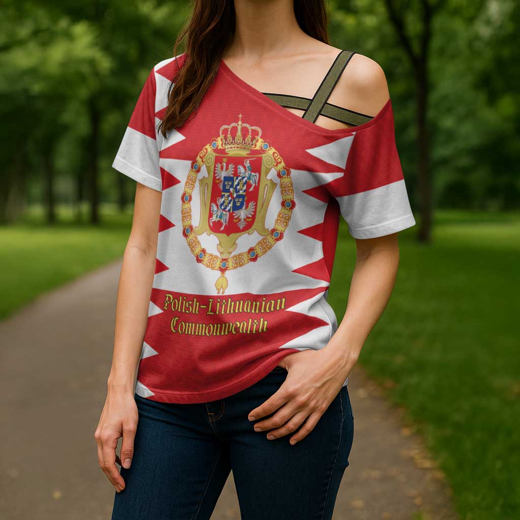 Personalized Polish-Lithuanian Commonwealth Cross Shoulder Shirt Royal Coat Of Arms Style
