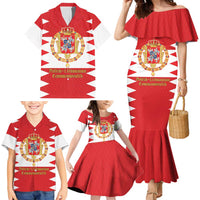 Personalized Polish-Lithuanian Commonwealth Family Matching Mermaid Dress and Hawaiian Shirt Royal Coat Of Arms Style