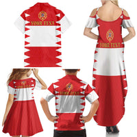 Personalized Polish-Lithuanian Commonwealth Family Matching Summer Maxi Dress and Hawaiian Shirt Royal Coat Of Arms Style