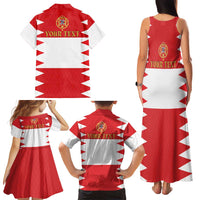 Personalized Polish-Lithuanian Commonwealth Family Matching Tank Maxi Dress and Hawaiian Shirt Royal Coat Of Arms Style