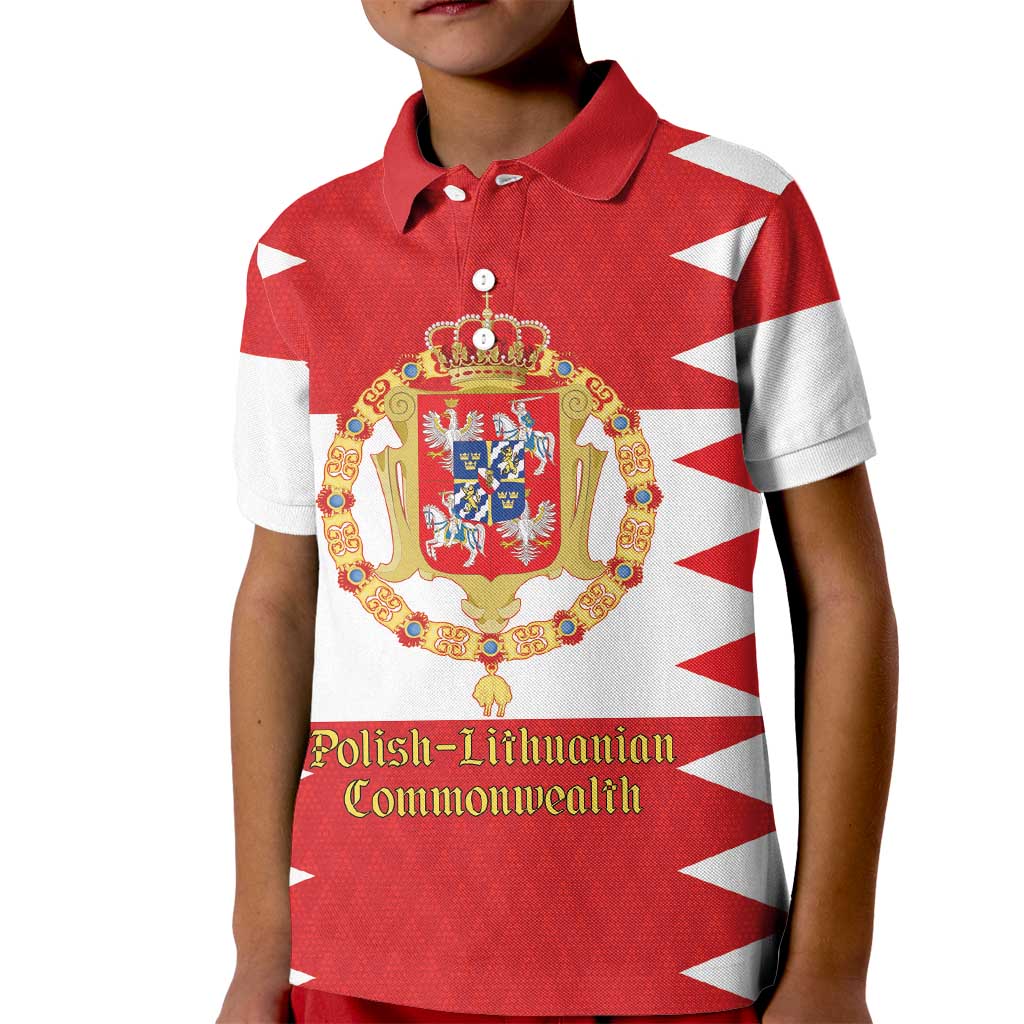 Personalized Polish-Lithuanian Commonwealth Kid Polo Shirt Royal Coat Of Arms Style
