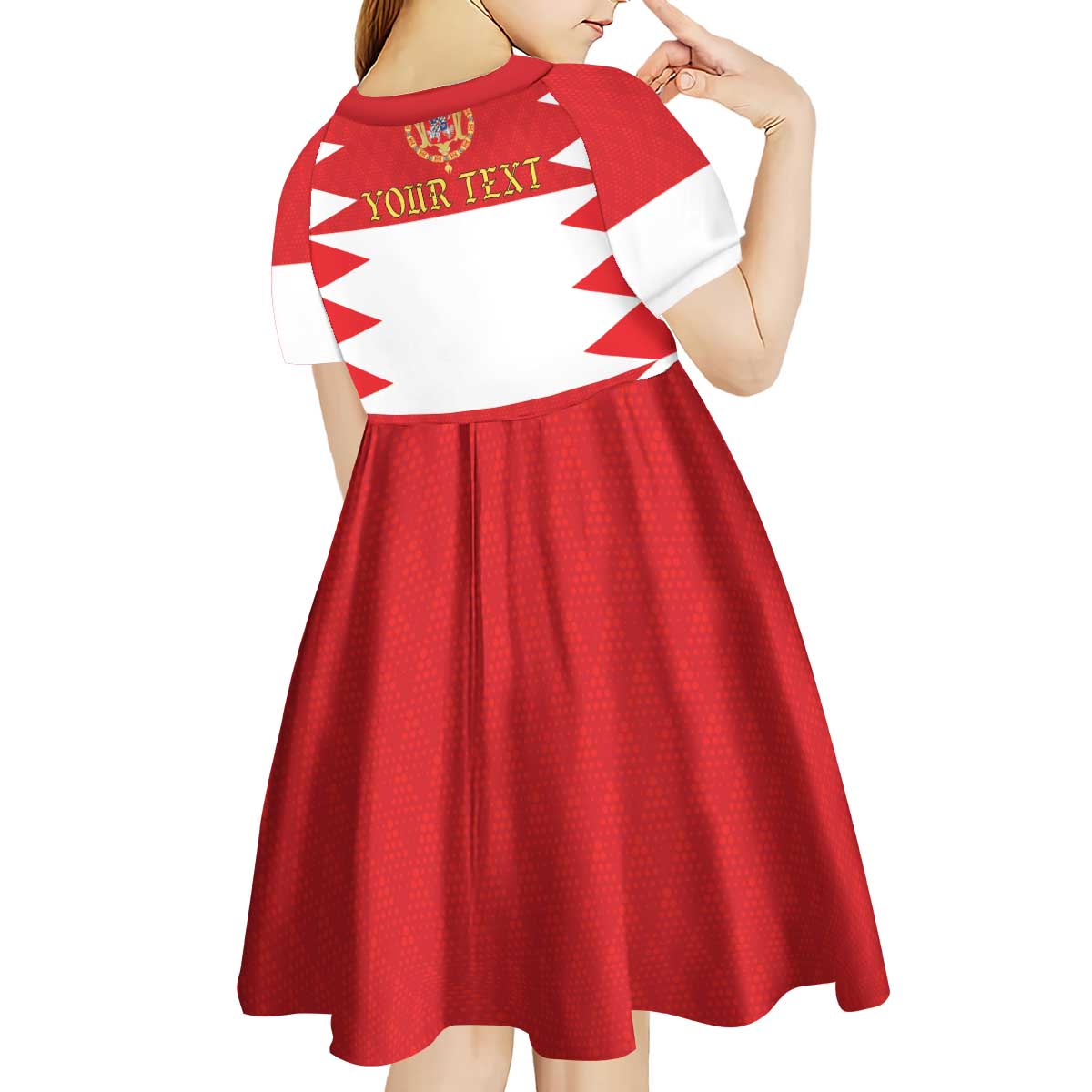 Personalized Polish-Lithuanian Commonwealth Kid Short Sleeve Dress Royal Coat Of Arms Style
