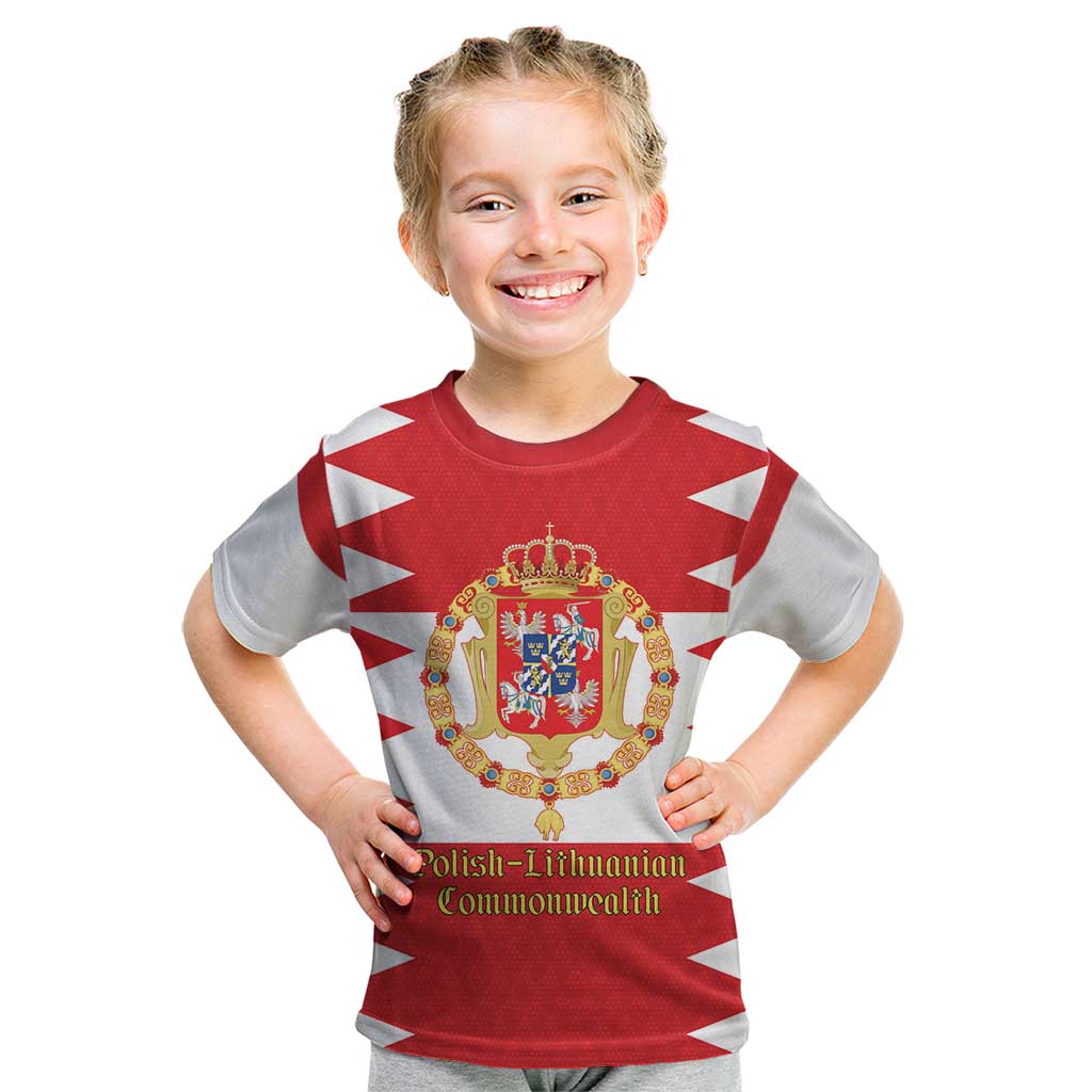 Personalized Polish-Lithuanian Commonwealth Kid T Shirt Royal Coat Of Arms Style