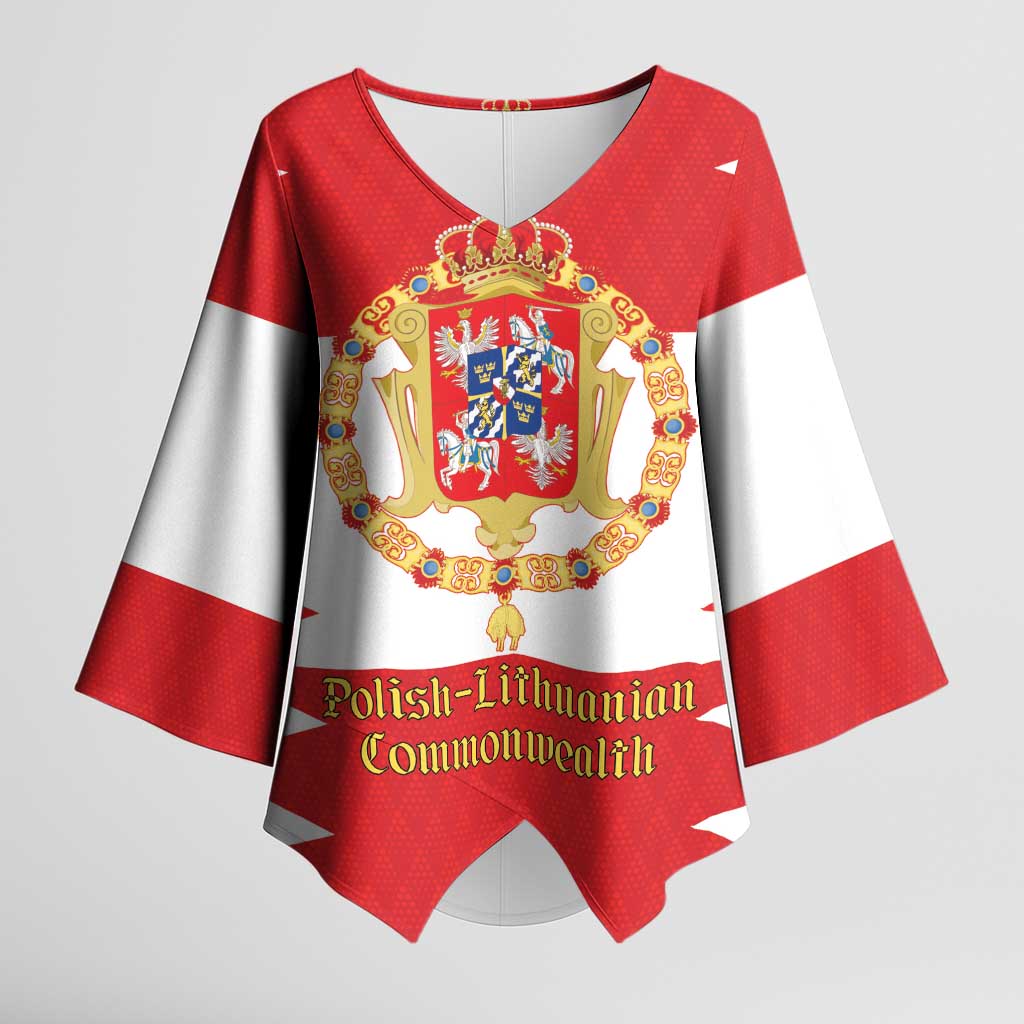 Personalized Polish-Lithuanian Commonwealth Kimono Sleeve Blouse Royal Coat Of Arms Style