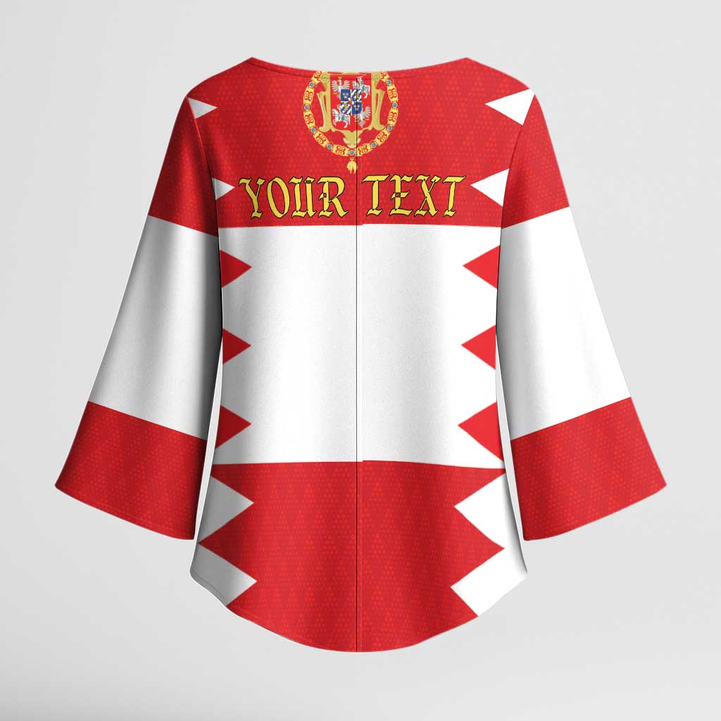 Personalized Polish-Lithuanian Commonwealth Kimono Sleeve Blouse Royal Coat Of Arms Style