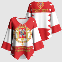 Personalized Polish-Lithuanian Commonwealth Kimono Sleeve Blouse Royal Coat Of Arms Style