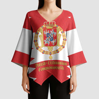 Personalized Polish-Lithuanian Commonwealth Kimono Sleeve Blouse Royal Coat Of Arms Style
