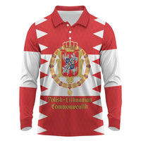 Personalized Polish-Lithuanian Commonwealth Long Sleeve Polo Shirt Royal Coat Of Arms Style