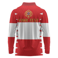 Personalized Polish-Lithuanian Commonwealth Long Sleeve Polo Shirt Royal Coat Of Arms Style