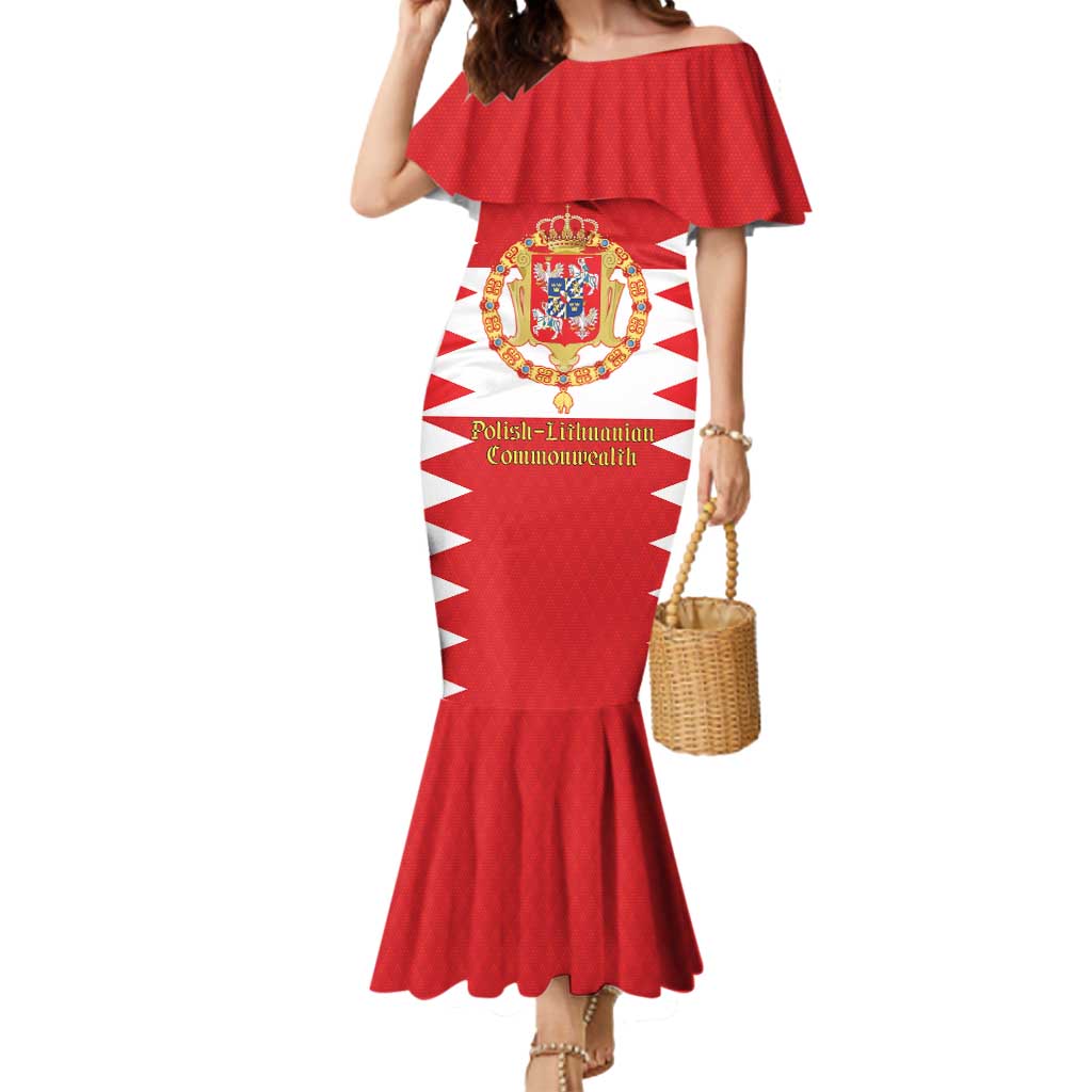 Personalized Polish-Lithuanian Commonwealth Mermaid Dress Royal Coat Of Arms Style