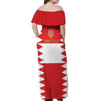 Personalized Polish-Lithuanian Commonwealth Off Shoulder Maxi Dress Royal Coat Of Arms Style