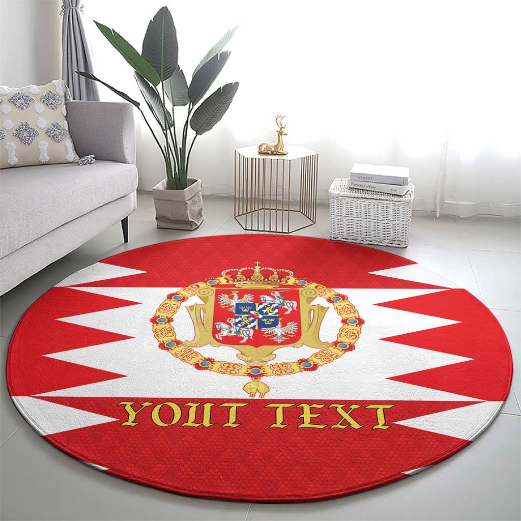 Personalized Polish-Lithuanian Commonwealth Round Carpet Royal Coat Of Arms Style