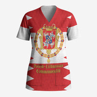 Personalized Polish-Lithuanian Commonwealth Scrub Top Royal Coat Of Arms Style