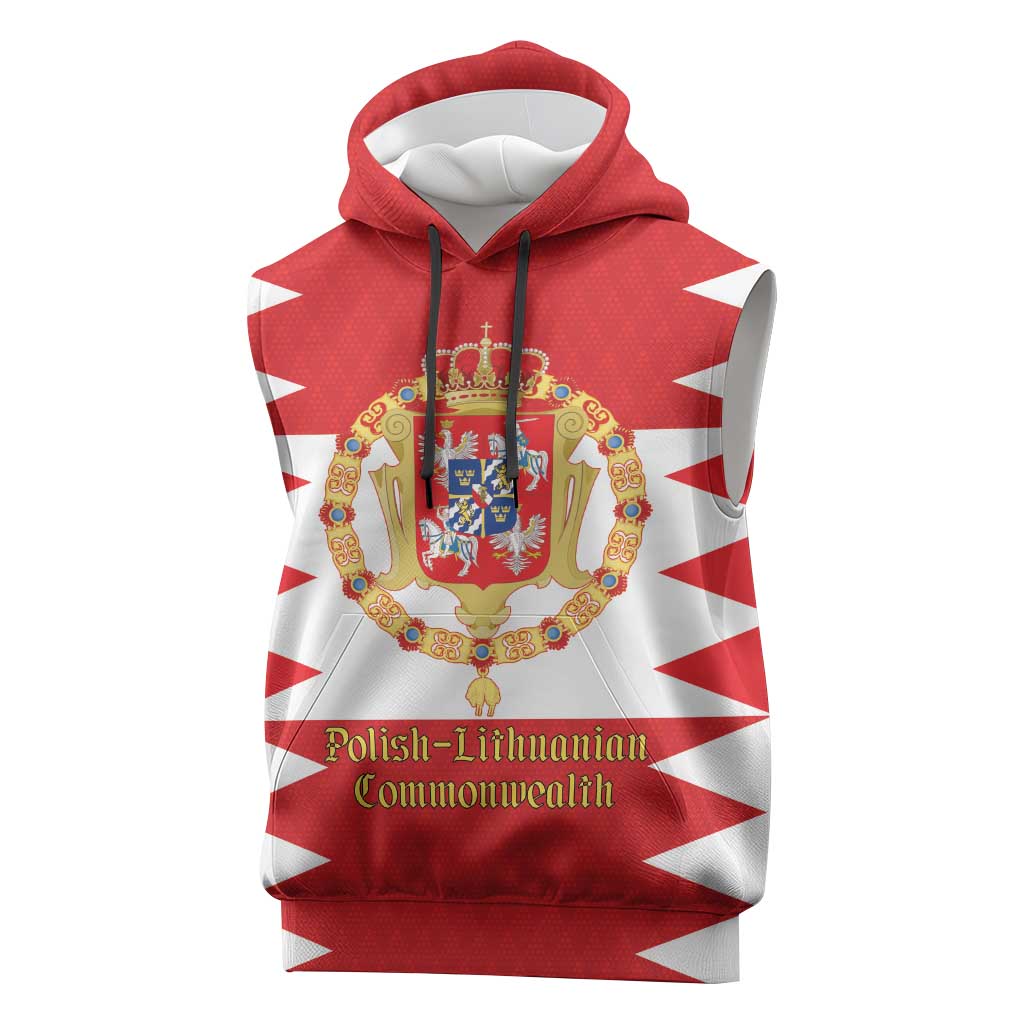 Personalized Polish-Lithuanian Commonwealth Sleeveless Hoodie Royal Coat Of Arms Style