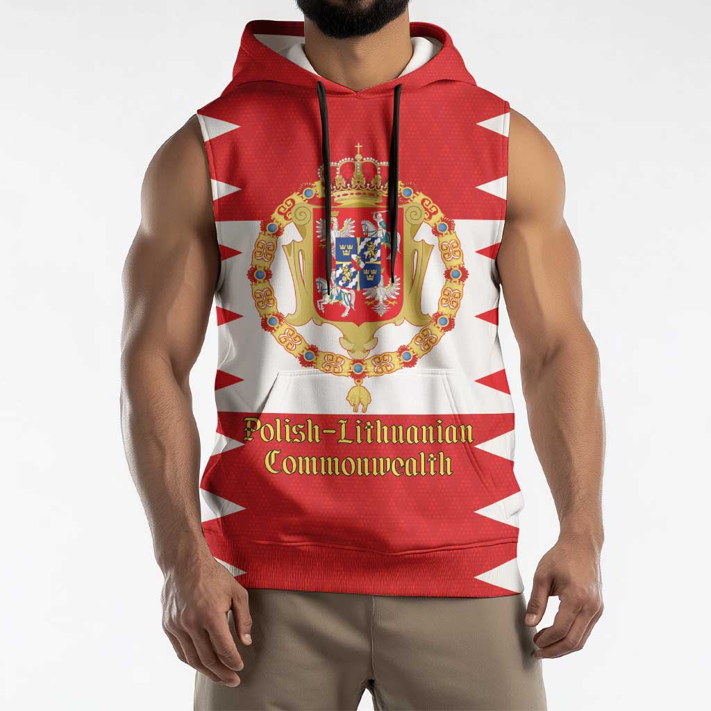 Personalized Polish-Lithuanian Commonwealth Sleeveless Hoodie Royal Coat Of Arms Style