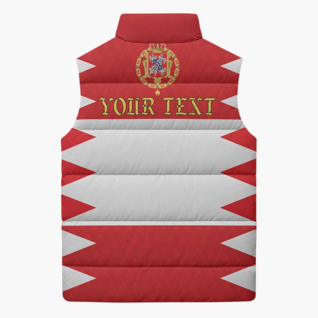 Personalized Polish-Lithuanian Commonwealth Sleeveless Puffer Jacket Royal Coat Of Arms Style