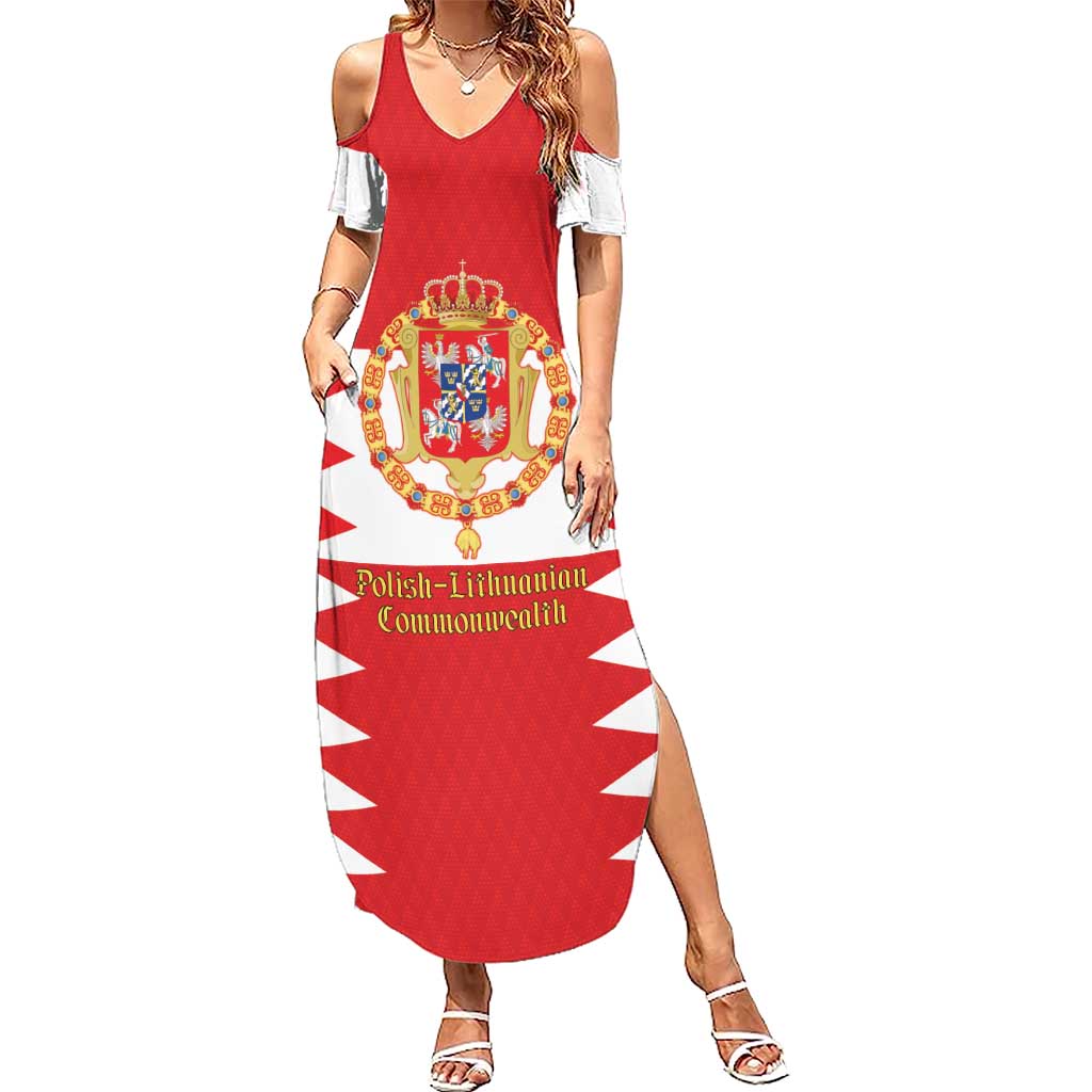 Personalized Polish-Lithuanian Commonwealth Summer Maxi Dress Royal Coat Of Arms Style