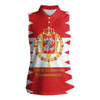 Personalized Polish-Lithuanian Commonwealth Women Sleeveless Polo Shirt Royal Coat Of Arms Style