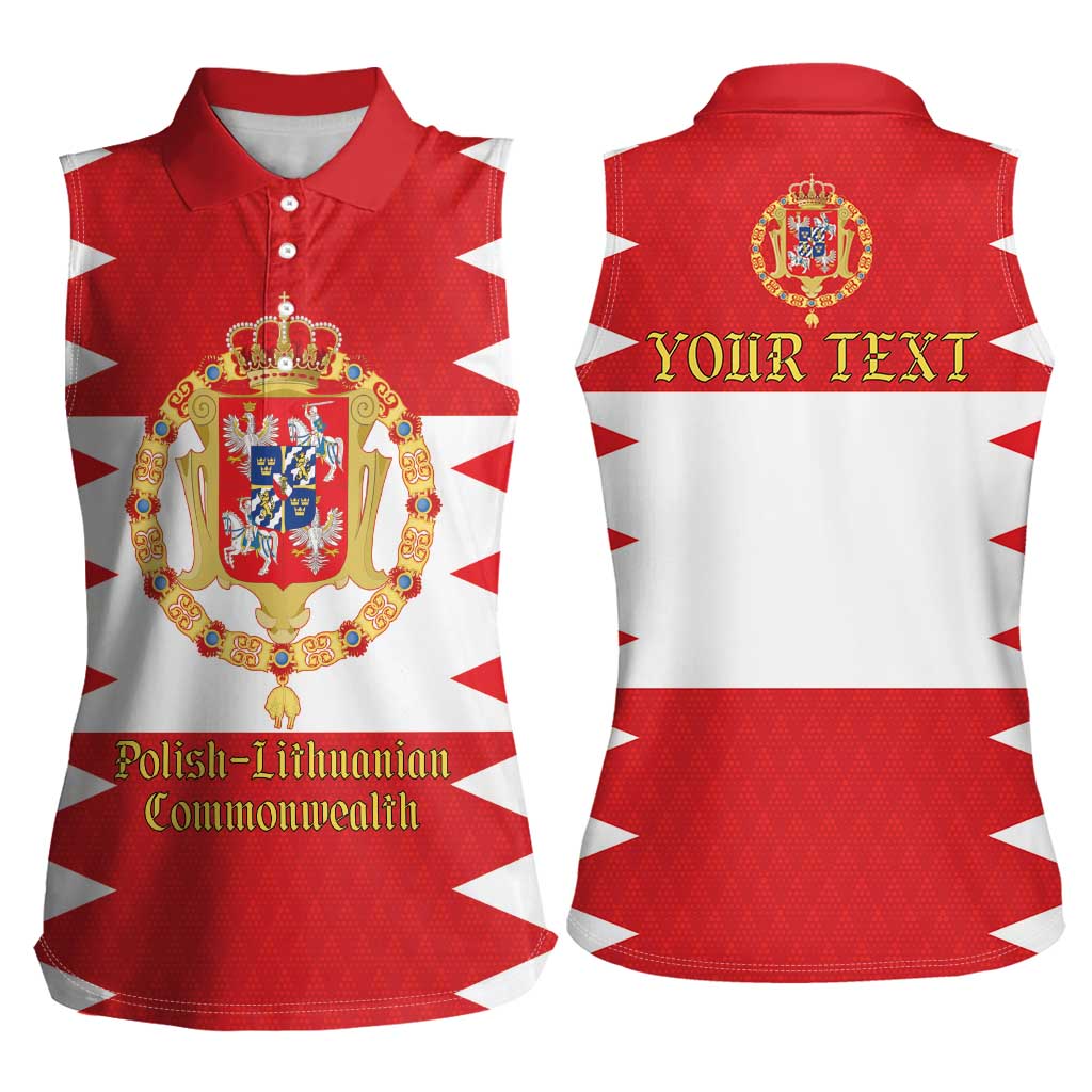 Personalized Polish-Lithuanian Commonwealth Women Sleeveless Polo Shirt Royal Coat Of Arms Style