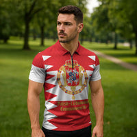 Personalized Polish-Lithuanian Commonwealth Zipper Polo Shirt Royal Coat Of Arms Style