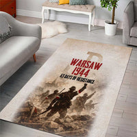 Polish Kotwica Warsaw Uprising 1944 Area Rug 63 Days of Resistance WWII
