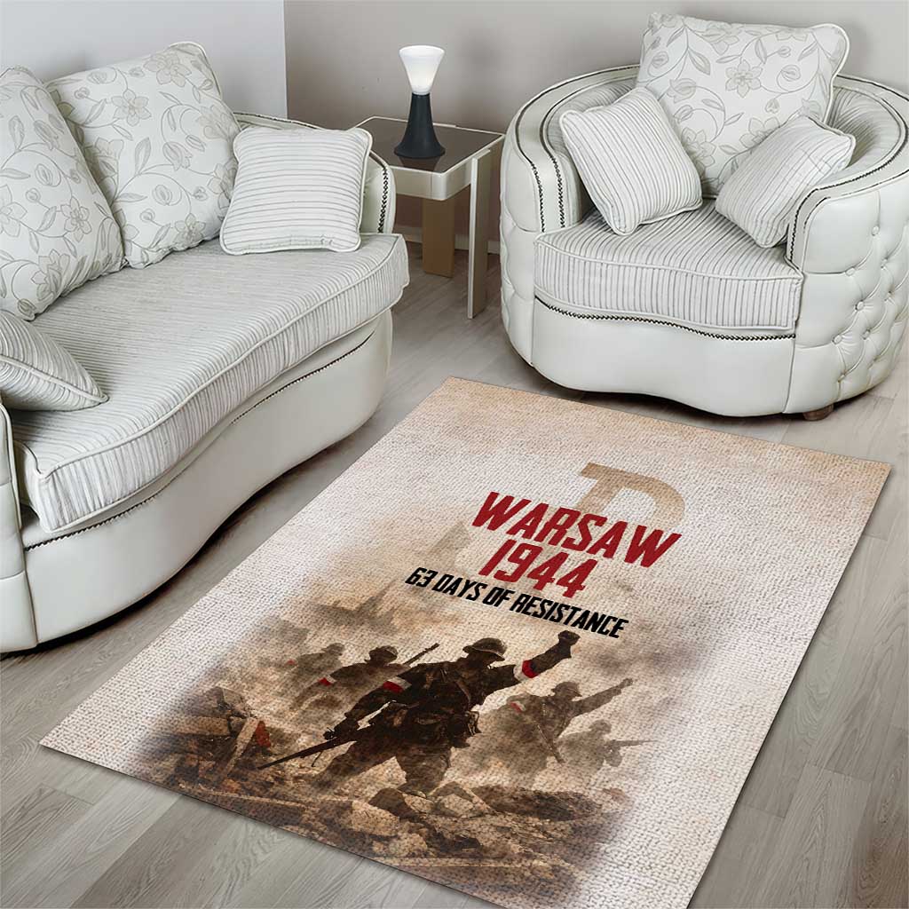 Polish Kotwica Warsaw Uprising 1944 Area Rug 63 Days of Resistance WWII