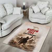 Polish Kotwica Warsaw Uprising 1944 Area Rug 63 Days of Resistance WWII