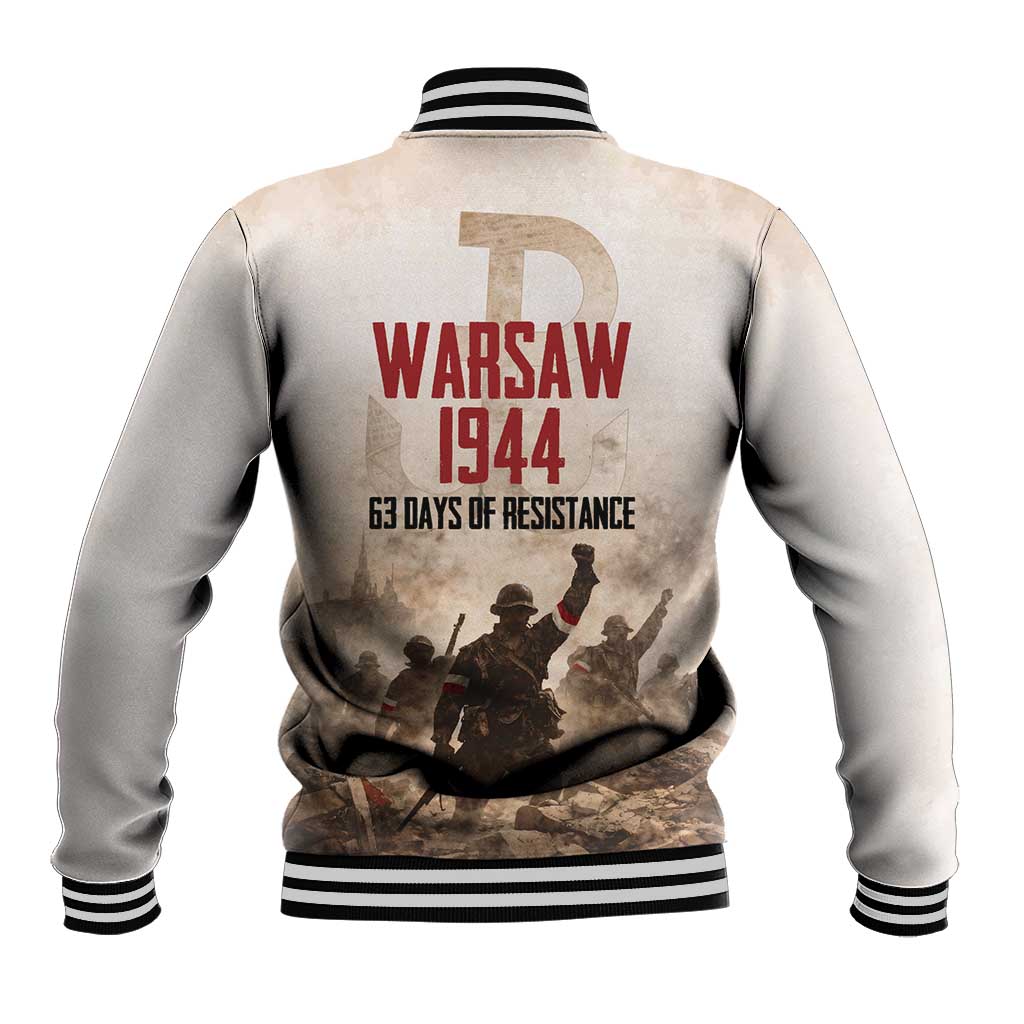 Polish Kotwica Warsaw Uprising 1944 Baseball Jacket 63 Days of Resistance WWII