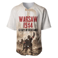 Polish Kotwica Warsaw Uprising 1944 Baseball Jersey 63 Days of Resistance WWII
