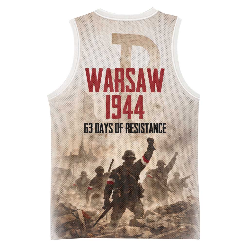Polish Kotwica Warsaw Uprising 1944 Basketball Jersey 63 Days of Resistance WWII