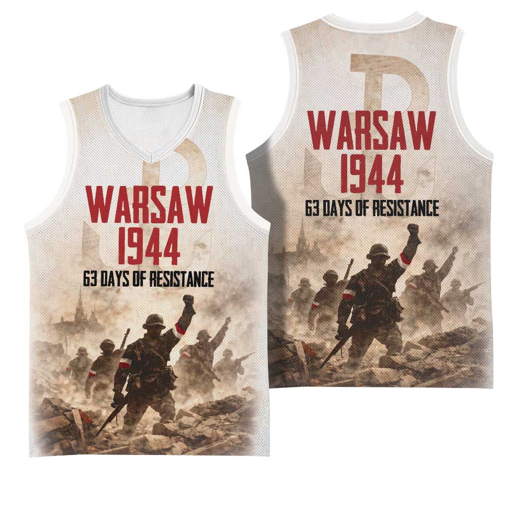 Polish Kotwica Warsaw Uprising 1944 Basketball Jersey 63 Days of Resistance WWII