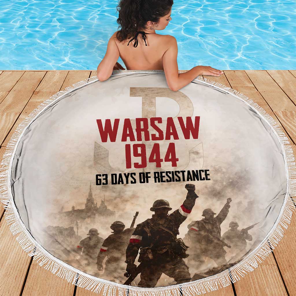 Polish Kotwica Warsaw Uprising 1944 Beach Blanket 63 Days of Resistance WWII