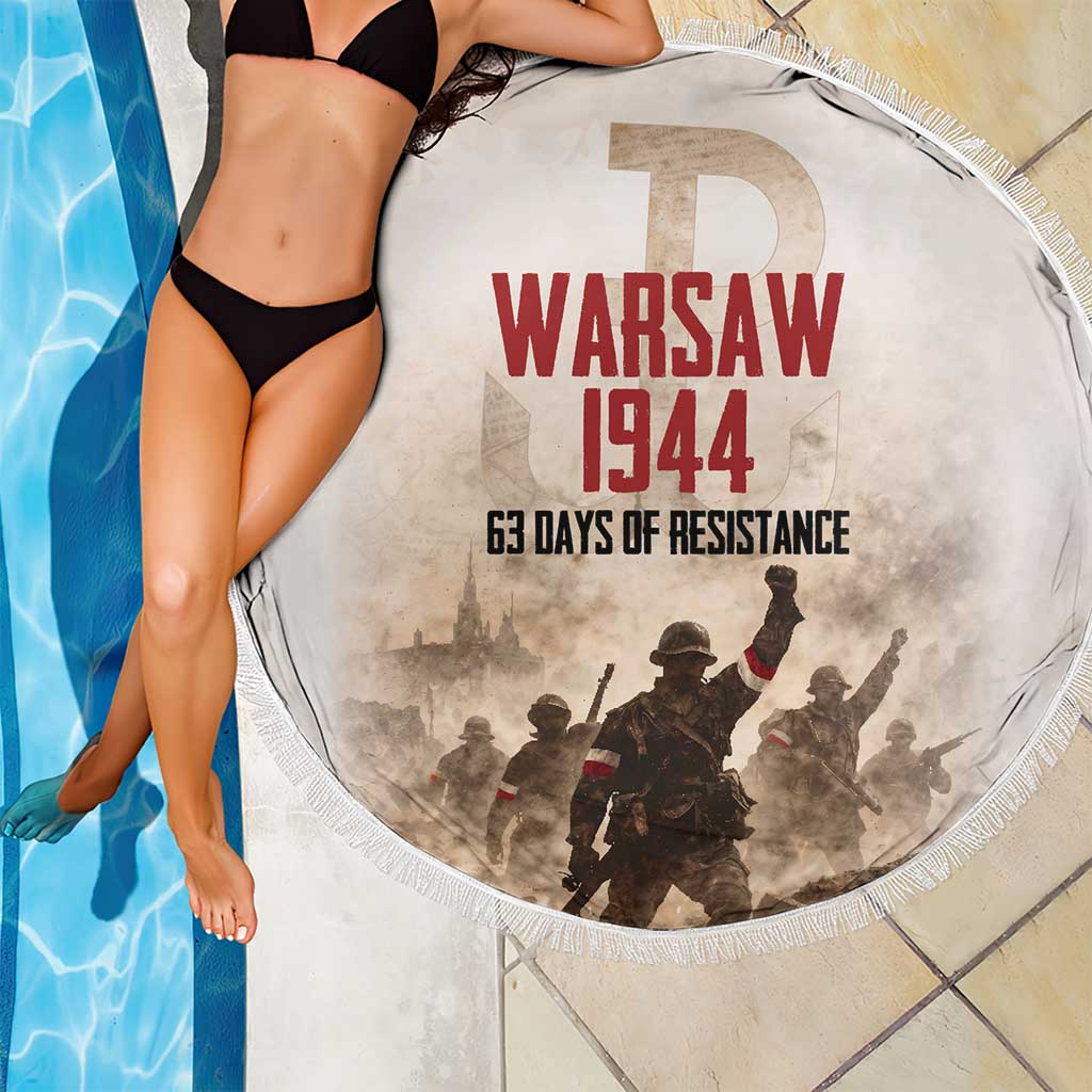 Polish Kotwica Warsaw Uprising 1944 Beach Blanket 63 Days of Resistance WWII