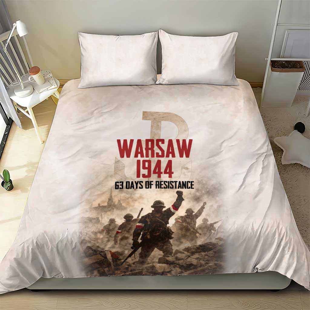 Polish Kotwica Warsaw Uprising 1944 Bedding Set 63 Days of Resistance WWII
